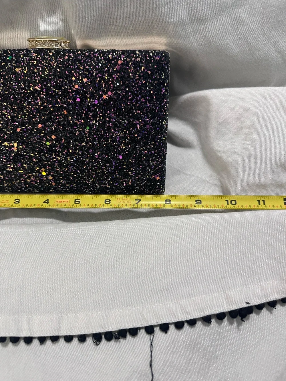 Sparkle Evening Clutch in Black Glitter